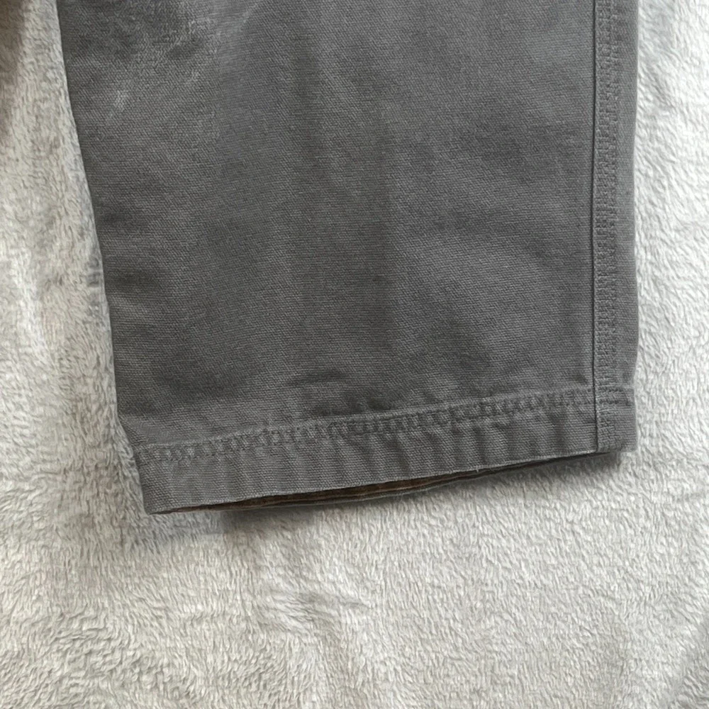 Duluth Trading Heavy Canvas Cargo Pants Mens 46x30 Gray Relaxed Fit Work -- 2